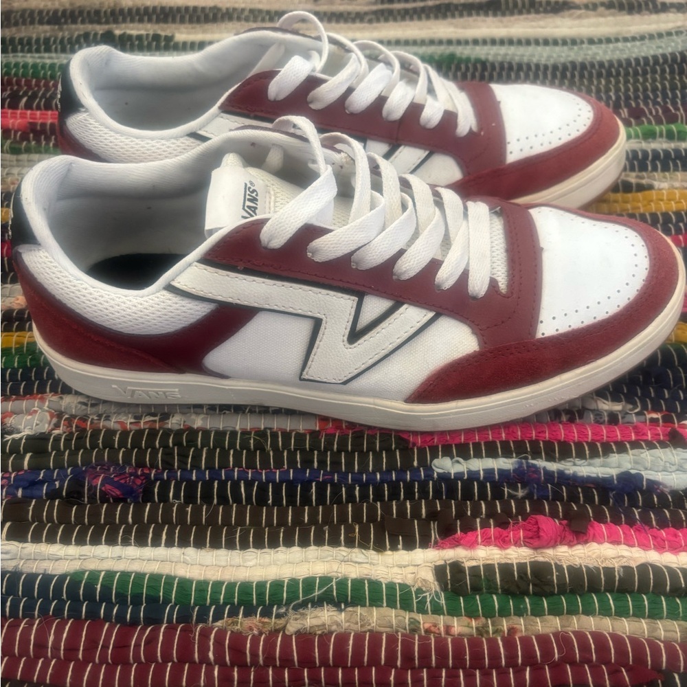 Vans Red and White Classic Sneakers